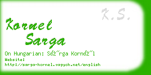 kornel sarga business card